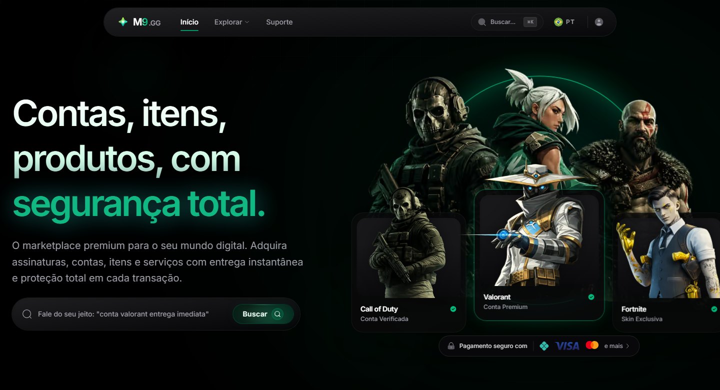 Página inicial do M9.GG